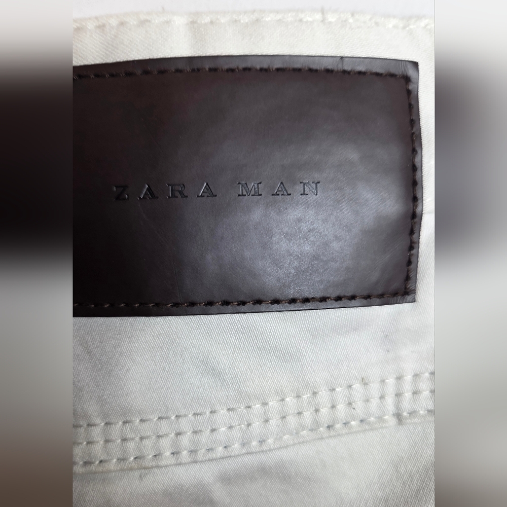 Zara Man White Basic Collection Pants - image 5